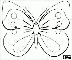 Colorear Puzzle de mariposa