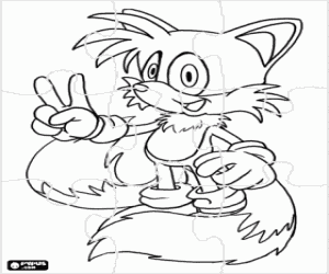 Colorear Puzzle de Miles Tails, de Sonic