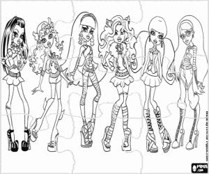 Colorear Un puzzle de Monster High