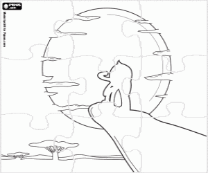 Colorear Puzzle de Pypus como el Rey León