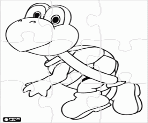 Colorear Puzzle de tortuga Koopa Troopa