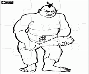 Colorear Puzzle de un troll gigante