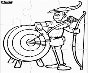 Colorear Puzzle del famoso Robin Hood