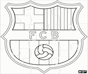 Colorear Puzzle del logo del FC Barcelona