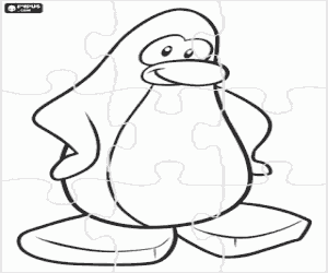 Colorear Puzzle del pingüino,Club Penguin