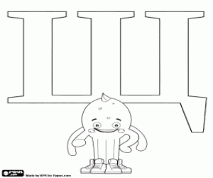 Colorear Pypus debajo de la letra rusa Щ