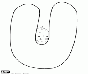 Colorear Pypus detrás de la letra U