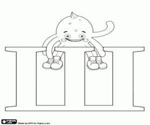 Colorear Pypus sobre la letra rusa Ш