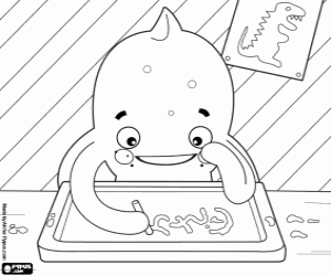 Colorear Pypus el pulpo escribe con tiza