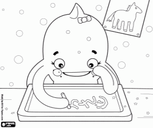 Colorear Pypus pulpo hembra y la escritura