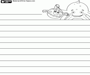 Colorear Pypus y bola de Navidad, la carta