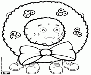 Colorear Pypus y una corona de Navidad