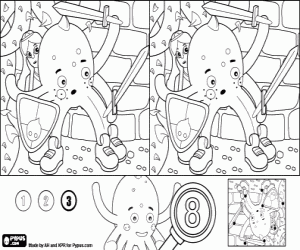 Colorear Pypus y la princesa,diferencias 