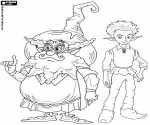 Colorear Randalf y Newt de Muddle Earth