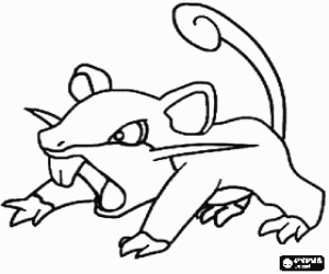 Colorear Una rata Pokémon Rattata