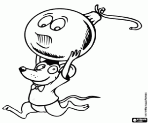 Colorear Ratón y bola de Navidad