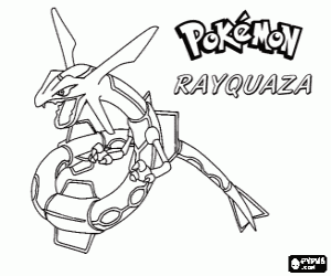 Colorear Rayquaza, un pokémon