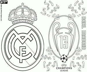 Colorear Real Madrid, campeón por 13º vez