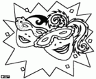 Dos caras con antifaces de carnaval