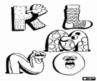 Letras K, L, M, N y O con dibujos divertidos