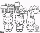 Hello Kitty y sus amigas Cathy y Fifi