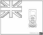 Bandera de las islas Malvinas, territorio británico de ultramar en el océano Atlántico Sur
