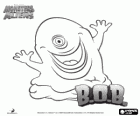 B.O.B o BOB, una masa gelatinosa azul indestructible con el logo de la pelí­cula