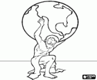 Atlas o Atlante, en la mitología griega titán que sostiene la tierra sobre sus hombros