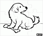 Puzzle de perrito con un hueso