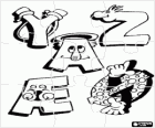 Puzzle de letras Y, Z y otras con dibujos divertidos