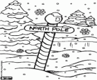 El Polo Norte donde está la casa de Papá Noel durante una gran nevada