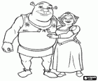 Shrek y Fiona enamorados y muy contentos