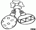 Bolas navideñas atadas con un lazo