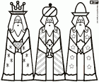 Los tres Reyes Magos llegados de Oriente con los regalos para celebrar el nacimiento el Niño Jesús