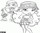 Dos chicas Bratz con sombreros, shorts y camisetas para el verano