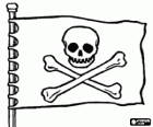 Bandera pirata con la calavera y los huesos cruzados, la Jolly Roger