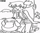 El Pokémon Psyduck y May, Entrenadora Pokémon