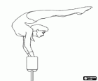 Gimnasta en el ejercicio de la barra de equilibrio