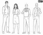 El reportero Clark Kent con  Lois Lane y otros compañeros del Daily Planet, Jimmy Olsen y Perry White