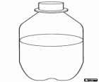 Botella de plástico medio llena