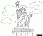 La Estatua de la Libertad, monumento en una isla del río Hudson cerca de Manhattan en Nueva York