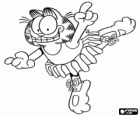Garfield como una bailarina de ballet con un elegante tutú