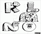 Puzzle de Letras K, L, M, N y O con dibujos divertidos
