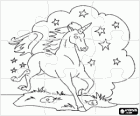 Puzzle de Unicornio - Rompecabezas de Caballo joven con un cuerno en espiral