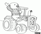 El granjero Pickles con el tractor Travis. Personajes de Bob el Constructor