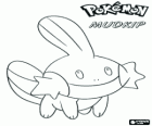 Mudkip es un Pokémon tipo Agua, sus evoluciones son Marshtomp y Swampert 
