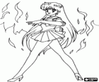 Rei Hino se transforma en Sailor Mars, Sailor Marte, Guerrero o Princesa Marte