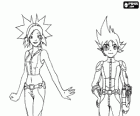 Yoko y Brett con sus trajes espaciales, ellos son dos de los miembros del Team Galaxy