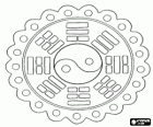 Mandala con el símbolo Yin-Yang, el yin y el yang