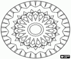 Mandala circular con estrella o sol